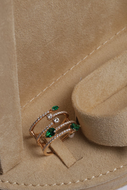 Green Leaves Ring
